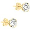 Carissima Orecchini a lobo zircone tondo 4 mm da donna in oro giallo 9 ct