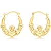 Carissima Orecchini creoli Claddagh da donna in oro giallo 9 ct