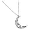IMINI Collana con Ciondolo a Forma di Luna per Donne e Ragazze in Argento Sterling Semplice e Delicata a Mezzaluna e Mezza Fase di Luna Karma Collana Regolabile Gioielli Martellati Fatti a Mano (Argento)