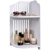 HornTide Brief Scaffale organizer alla moda Scaffale angolare a 2 livelli per contenitori cosmetici per piante in vaso Decorazione da tavolo per scrivania fai da te Compositi legno-plastica