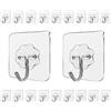LABOTA Ganci Adesivi Cucina, 20PCS Gancio Adesivo Bagno, Appendini Adesivi Trasparenti con Ganci in Acciaio Ganci Autoadesivi per Tende per Il Bagno a Soffitto