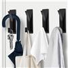 AUXHCYL Ganci Adesivi per Quadri, 4 Pcs Gancio Adesivo per 6 kg, Gancetti Adesivi, Appendini Adesivi per Asciugamani, Cappotti e Cappelli in Bagno Cucina (Nero)