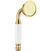 Wussh Doccetta da bagno, classica, in ottone, doccetta a mano a forma di telefono, lucidata, oro e ceramica