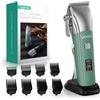 VOYOR Tagliacapelli Uomo Professionale, Macchinetta per Capelli Senza Filo | Lame in Acciaio Affilate, Motore Potente, Due Velocità, Display LED, 8 Pettini Guida, Base di Ricarica Wireless HT110 Verde