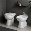 COPPIA SANITARI VASO BIDET E COPRIVASO UNIVERSALE RALLENTATO GEBERIT COLIBRI A TERRA