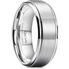 King Will Classica fede nuziale in tungsteno da uomo, finitura lucida, anello opaco, vestibilità comoda,, S 1/2(60.8mm), Carburo di tungsteno, Non pietra preziosa