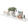 Gieanoo Mensola Bianca con Cornice in Legno di Quercia, Mensola Galleggiante da Parete, Mensola Appendi Abiti per Camera da Letto, Cucina, Bagno, Soggiorno (60cmx15cm)