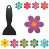 Tinkber 10 Articolo Adesivo Antiscivolo per Bagno con Fiori, Adesivo Antiscivolo per Doccia, Adesivo Autoadesivo per Bagno, Striscia da Bagno Antiscivolo con Raschietto, Adatto per Doccia E Vasca (Colorato)
