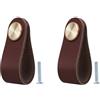 BOOLSFMAM 2 pezzi maniglie in pelle per mobili, maniglie fatte a mano 6,4 x 2,5 cm maniglie per mobili maniglie per mobili in pelle, bottoni per armadi da cucina, armadio