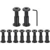 QUARKZMAN 10 Set Bullone a Testa Esagonale M8x35mm con Dado M8x18mm e Chiave Esagonale, Bulloni e Viti per Connettori Mobili per Cintura a Scomparsa, Nero