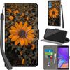 PHINIENLAND Cover per Samsung Galaxy A7 2018 Case PU Pelle Custodia [Kickstand] [Chiusura magnetica] [Slot per Schede], Portafoglio Flip Custodia per Samsung A7 2018,Crisantemo