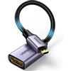 UGREEN Cavo Micro HDMI a HDMI 4K 60Hz Adattatore Maschio a Femmina in Nylon Intrecciato 3D ARC Bidirezionale Compatibile con Laptop Cámara Fotocamera ASUS Zenbook Yoga 25 cm