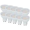 LEDLUX 10 Pezzi Lampade Led Faretto GU10, 10W 1000 Lumen, 110° Diffusore Opale Garanzia 5 Anni (Bianco Caldo 3000K)