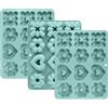 TOKSEO 3 Pezzi Stampo Grande in Silicone per 12 Muffin, 4 Diversi Stampi da Forno in Silicone, Stampo Antiaderente Riutilizzabile per Ciambelle in Silicone, Stampo per Mini Bundt Cake