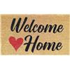 BANZAII TEXTILE INNOVATOR ONLINE Banzaii Zerbino in Cocco da Esterno o Interno con Retro Antiscivolo 40x70 cm - Welcome Home Cuore