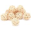 Voarge 10 Palline di Vimini Naturale per Pappagalli, Giocattolo da Masticare in Rattan, per Parrocchetti Ondulati, Cacatua, 3 cm