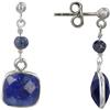 Schmuck Les Poulettes LES POULETTES BIJOUX - Orecchini Argento 925 Perla e Pavimentata Sfaccettato di Lapis Lazuli