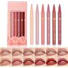 XINYUNXIN 6PCS rossetto liquido e lip liner, 2 in 1 Nude Matte Lip Liner per ritocchi e riempimenti, colore intenso a lunga durata, non appiccicoso, set di make-up per donne (A)
