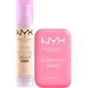 NYX Professional Makeup Bare With Me Siero Correttore Colorato 2in1 Idratante Coprenza Media 01 Fair + Buttermelt Blush in Polvere con Burro Mango Mandorle e Karité Colore Butta Together - Set da 2