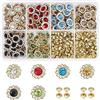 WADORN 120 Set di Borchie per Rivetti con Strass da 11 mm, 6 Colori Sole Fiore di Cristallo Rivetti Borchie Rivetti in Pelle Borchie Diamante Nailhead Borchie per Artigianato in Pelle Fai da Te