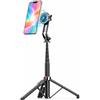 AMAYO - Bastone Selfie 2 in 1 per MagSafe iPhone - Doppio supporto (magnetico e clip) con telecomando Bluetooth, treppiede estensibile per viaggi, vlog, selfie e foto (Nero)
