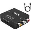 GANA Adattatore a HDMI, Mini AV a HDMI Box Supporta 1080P con Cavo USB per PC/Laptop/Xbox/PS4/PS3/TV/STB/VHS/VCR/Fotocamera/DVD - Nero (Negro 2)
