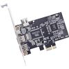 CY Scheda di acquisizione PCI-E 1X 4X 16X a Firewire 400 IEEE 1394a PCI Express a 4 porte, adattatore IEEE-1394 400 Mbps a 6 pin e 4 pin per Windows, Mac OS, Linux