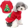 Zunea Cappottino Maglione Invernale per Cani Piccola Taglia Vestiti Natalizi in Pile Caldo per Cuccioli Pullover Giubbotto Felpa Abbigliamento di Natale per Animali Domestici Chihuahua Gatto Rosso M