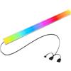 ELFJMZP Striscia ARGB con 24 LED con adesione magnetica, indirizzabile a 4 pin, 5 V, in alluminio nero + copertura satinata che diffonde la luce, collegare al case del PC all'interno, cavo da 550 mm