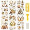WANDIC 6 Adesivi Natalizi Dorati, Adesivi trasferibili con Scritta Merry Christmas, per Fai da Te, Scrapbooking, Album fotografici, mobili