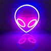 Fespcj Segnale al neon alieno, Led rosa e blu, con USB/batteria, luci al neon extraterrestri fresche per camere da letto e sale giochi, e insegne a LED extraterrestri per la decorazione della parete