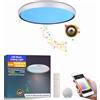 chysongoods Plafoniera musicale LED YB da 50 cm, paralume con effetto cornice bianca, compatibile con Alexa, altoparlante Bluetooth integrato, effetto luce RGB, dimmerabile, fornita con telecomando