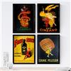 Nacnic Set 4 Stampe artistiche Vintage pubblicità Vermut, Cinzano, Cognac. Manifesto d'Epoca. alcolici. 250 Grammi di Alta qualità. per arredare Il Tuo Ristorante la Tua casa e la Tua Cantina.