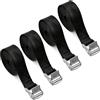 SYEYCW 4 Pezzi Nero Cinghie di Fissaggio, 1M x 20mm Cinghie Regolabile, Cinghia di Ancoraggio Tensione con Fibbia a Sgancio Rapido, Cinghie a Cricchetto, per Moto, Bici, Camion, Rimorchi, Bagaglio
