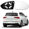 PAYFULLY Adatto per Specchietto Golf 7 Vetro Specchietto Retrovisore Riscaldabile Golf 7 Vetro Specchio Esterno Auto Riscaldabile Asferico con Piastra di Supporto (destro)