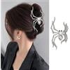 QIZHIQIAMY Fermaglio Capelli Ragno Halloween Mollette Capelli Ragno in Metallo Accessori di Halloween in Stile Punk e Y2K per Donne e Ragazze Feste in Maschera, Cosplay (Argento)