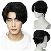 Linfairy Parrucca lunga dritta per feste in costume di Halloween Cosplay anime parrucca per unisex (nera)