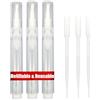 HappyGo 3 penne per olio per cuticole ricaricabili reali da 6 ml, penne riutilizzabili per un facile riempimento/olio di jojoba/olio per unghie/olio per capelli, applicatore per contenitore cosmetico