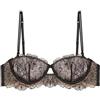 YAMAMAY - Reggiseno Balconette con Ferretto Donna Nero