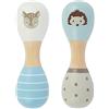 Bieco | Baby sonaglio - animali della foresta | set di 2 | 19 cm | Baby Maracas | giocattoli sonaglio per bambini 0-6 mesi | giocattoli per bambini Montessori 0-6 mesi | Baby sonagli in legno maracas