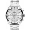 Diesel Orologio Spiked da uomo, movimento cronografo al quarzo con cinturino in acciaio inossidabile, 49 mm, Tono argento
