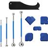 Sariputa Set di 10 raschietti per fughe, 4 estrattori per sfere di metallo, 6 piastre in silicone, estrattore per fughe in silicone, set di attrezzi per il bagno, piastrelle della cucina