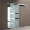 doporro Porta Scorrevole in Vetro per Interni 102,5x205 cm con Binario