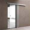doporro Porta Scorrevole in Vetro Esterno Muro con Binario 102,5 x 205 cm, Vetro Temperato Satinato 8 mm, Porte Interne Scorrevoli per Bagno Cucina Studio Amalfi-plus 12