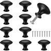 JYSNOW 10 Pezzi Pomelli per Mobili, Maniglie per Mobili da Cucina, 27mm Pomelli per Cassetticon Viti, Pomello Rotonda a Foro Singolo, per Cassetti, Armadietti, Cassettiere, Nero