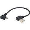 System-S - Cavo Micro USB Destro angolato a USB 2.0 Tipo A Destro angolato ca. 19 cm