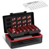 Kiorafoto Custodia per schede di memoria a 58 scomparti, impermeabile, anti-shock, per 58x Micro SD/TF - con etichetta di carta, MSD Card Holder Box Organizer Storage