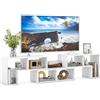 FANTASK Scomparti Aperti, Mobile in Legno per TV, Moderno, Bianco, (134-170) x 30 x 43 cm