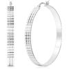 Senteria 5MM Orecchini Cerchio Argento per Donna Leggeri Orecchini Donna Argento 925 Grandi Ipoallergenici Quadri Cerchio 40MM