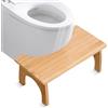 BORDEAG Sgabello Da Toilette,37 * 20 * 17CM Poggiapiedi Per WC,Sgabello Per WC In Legno,Poggiapiedi Adulti Per WC Per Adulti E Bambini,Anti-Stitichezza,Contro La Flatulenza(Colore Legno)